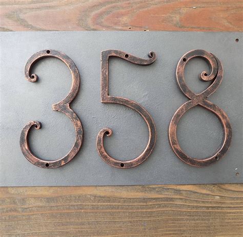 metal house numbers and family name|metal house numbers 5 inch.